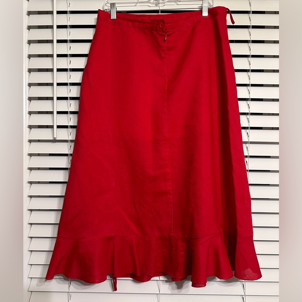 🛍️ La Rea  100% Linen Open side Skirt Size Large excellent condition - Picture 3 of 7